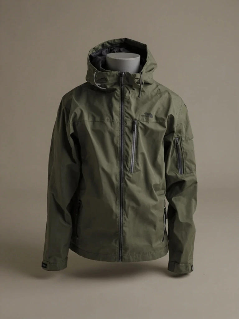 MuteShell 3L hardshell jacket in bark green.