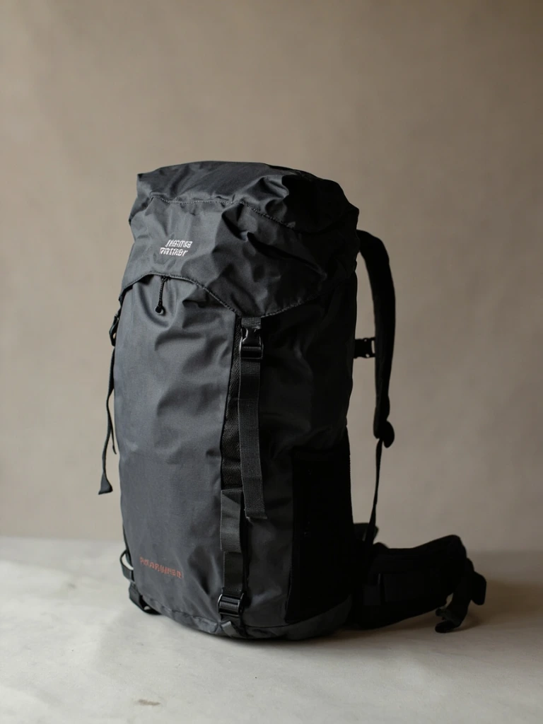 Hush 55L frameless pack in slate.